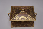 Art Nouveau Jugendstil Casque with Inlaid Brass Rose Design