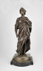 Pair, 19th century cast bronze, Dante & Ovid  by Antoine Pierre Aubert