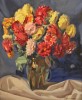 Still Life, Zinnias in a Vase by August Biehle