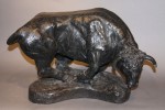Patinated Plaster Figure of a Bull