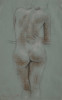 Figurative Conté Crayon and Graphite on Paper Drawing: 