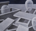 Abstract Pastel and Graphite on Paper Drawing: 