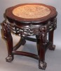 A Chinese Marble top Tabouret