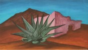 Desert Landscape, Southwest School signed Conde