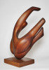 'Falling' - A Mid-Century Carved Mahogany Sculpture