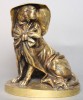 A French Gilt Bronze Inkwell in the Form of a Dog