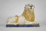 Figure of a Lion by French Faience Tuilerie Normande Mesnil de Bavent