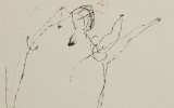 Figurative Ink on Paper Drawing: 