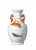 Porcelain: Chinese Famille Rose Porcelain Vase, Qing Dynasty, Goldfish & Koi Design 