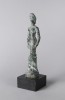 Figurative Bronze on Wooden Base Sculpture: 