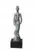 Figurative Bronze on Wooden Base Sculpture: 