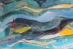 Abstract Landscape Watercolor on Paper Painting: 
