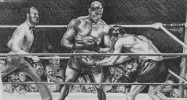 Joe Lewis in a Boxing Match by Joseph Webster Golinkin
