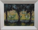 Egrets and Cranes in a Landscape by Marion Bryson