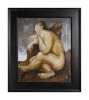 Figurative Oil on Canvas Painting: Sentada Desnuda painted by Guillermo Meza in 1941