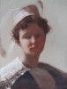 Lady in Lace Wearing a Delicate Gossamer-trimmed Hat, Paris by Minerva Chapman