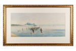Neopolitan Fishing Scene by 19th Century Italian School