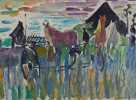 Horse in Field with Farmer by Joseph Benjamin O’Sickey