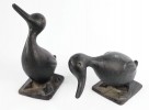Pair Cast Iron Garden Ducks by 20th Century American School