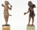 A Pair of Cold Painted Bronze Cherubs on Onyx Bases by 19th Century French School