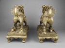Pair of Chinese Brass Qilin figures