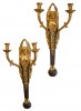 A Pair of French Empire Two Light Wall Sconces