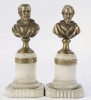 Pair Grand Tour Marble and Bronze Busts