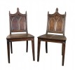 Pair Gothic Style English Oak Hall Chairs  by 19th Century British School