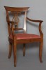 A Pair of Italian Neoclassical Fruitwood Armchairs