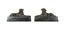A Pair of Bronze Mastiffs