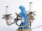 Pair Turquoise Bird Lamps