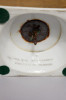 Pair of French Porcelain de Paris Gold Urns with Scenes of Roman History