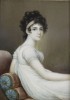 19thc. French Miniature Painting on Ivory, Josephine Bonaparte - after Jacques Louis David by Jacques Louis David