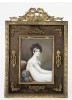 19thc. French Miniature Painting on Ivory, Josephine Bonaparte - after Jacques Louis David by Jacques Louis David