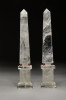 Pair of Rock Crystal Obelisks
