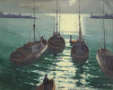 Boats, San Pedro Harbor by Paul Starrett Sample