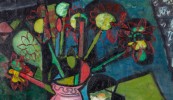 Abstract Still Life Oil on Canvas Painting: 