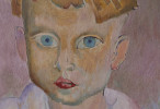 Green Eyed Girl (Portrait of Tess Dominski) by William Sommer