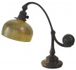 Tiffany Studios Bronze Counterbalance Desk Lamp with Damascene Shade by Tiffany Studios