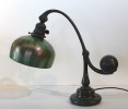 Tiffany Studios Bronze Counterbalance Desk Lamp with Damascene Shade by Tiffany Studios