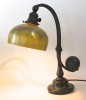 Tiffany Studios Bronze Counterbalance Desk Lamp with Damascene Shade by Tiffany Studios