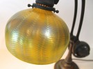 Tiffany Studios Bronze Counterbalance Desk Lamp with Damascene Shade by Tiffany Studios