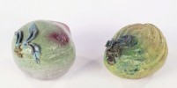 Two Chinese Glazed Ceramic Fruits by 20th Century Chinese School