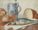 Still Life with Fish, Bread and German Stein by W. S. Clarence