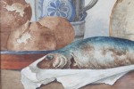 Still Life with Fish, Bread and German Stein by W. S. Clarence