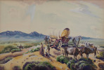 Covered Wagon, The Pioneers, Utah by Frank Nelson Wilcox