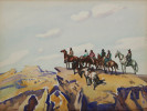 Indian Riders on Cliff by Frank Nelson Wilcox