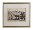 Landscape Figurative Lithograph on Paper Drawing: 