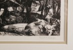 Landscape Figurative Lithograph on Paper Drawing: 